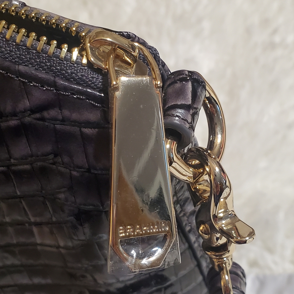Brahmin Large Duxbury Nocturnal Melbourne Charcoal Gray. Leather. New With Tag - Picture 6 of 10